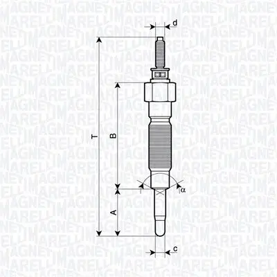 Glühkerze 11 V MAGNETI MARELLI 062900132304 Bild Glühkerze 11 V MAGNETI MARELLI 062900132304