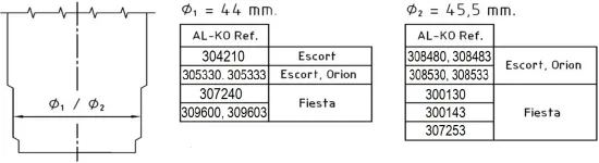 Stoßdämpfer Vorderachse AL-KO 308480 Bild Stoßdämpfer Vorderachse AL-KO 308480