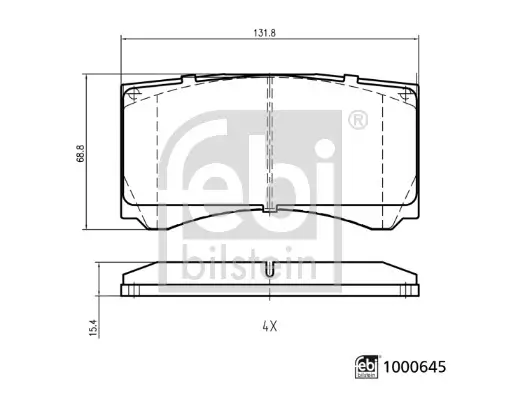 Bremsbelagsatz, Scheibenbremse Hinterachse FEBI BILSTEIN 1000645