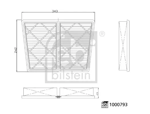 Luftfilter FEBI BILSTEIN 1000793 Bild Luftfilter FEBI BILSTEIN 1000793