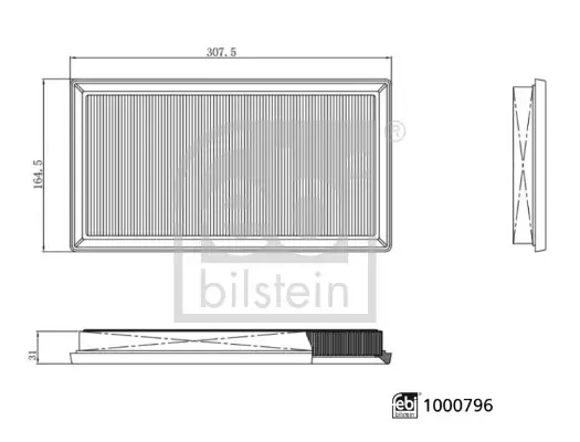 Luftfilter FEBI BILSTEIN 1000796 Bild Luftfilter FEBI BILSTEIN 1000796