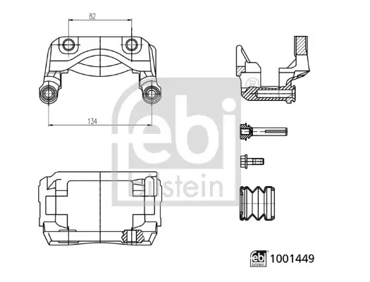Halter, Bremssattel Vorderachse links FEBI BILSTEIN 1001449
