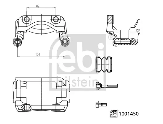 Halter, Bremssattel Vorderachse rechts FEBI BILSTEIN 1001450 Bild Halter, Bremssattel Vorderachse rechts FEBI BILSTEIN 1001450