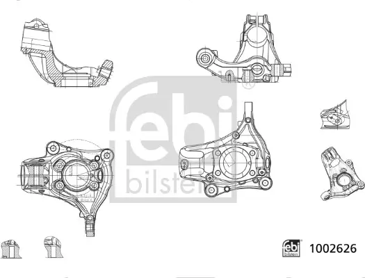 Achsschenkel, Radaufhängung Vorderachse links FEBI BILSTEIN 1002626 Bild Achsschenkel, Radaufhängung Vorderachse links FEBI BILSTEIN 1002626