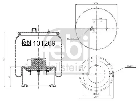 Anschlagpuffer, Federung Hinterachse FEBI BILSTEIN 103820 Bild Anschlagpuffer, Federung Hinterachse FEBI BILSTEIN 103820
