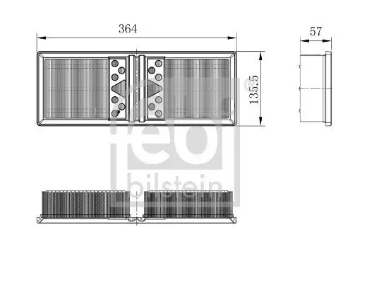 Luftfilter FEBI BILSTEIN 101662 Bild Luftfilter FEBI BILSTEIN 101662