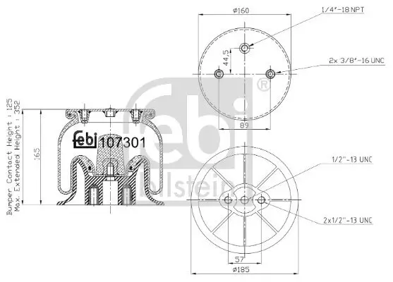 Federbalg, Luftfederung Hinterachse FEBI BILSTEIN 107301
