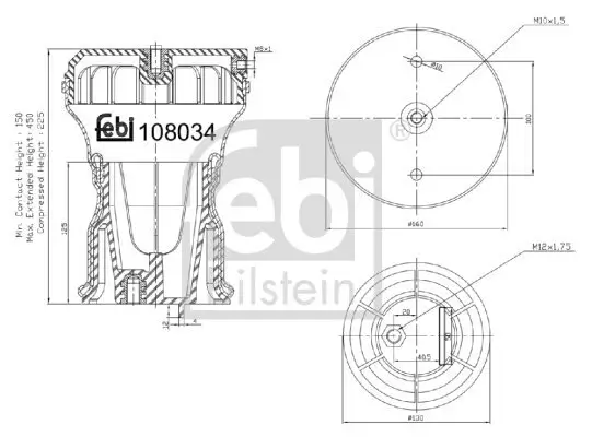 Federbalg, Luftfederung Hinterachse FEBI BILSTEIN 108034