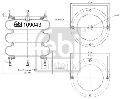 Federbalg, Luftfederung FEBI BILSTEIN 109043