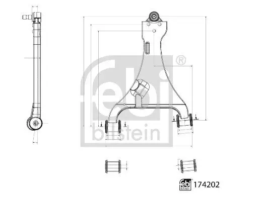 Lenker, Radaufhängung unten Vorderachse rechts FEBI BILSTEIN 174202 Bild Lenker, Radaufhängung unten Vorderachse rechts FEBI BILSTEIN 174202