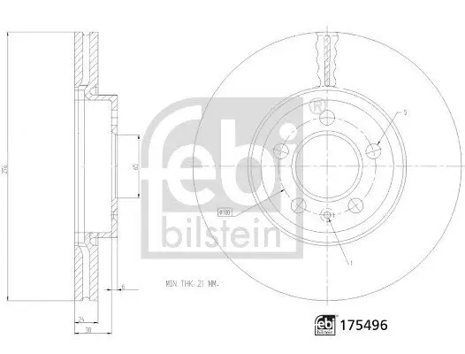 Bremsscheibe FEBI BILSTEIN 175496 Bild Bremsscheibe FEBI BILSTEIN 175496