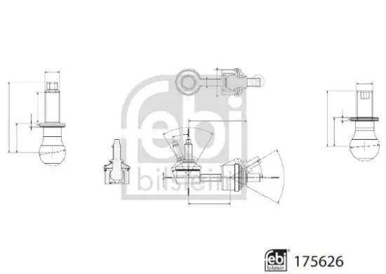 Stange/Strebe, Stabilisator Vorderachse links Vorderachse rechts FEBI BILSTEIN 175626 Bild Stange/Strebe, Stabilisator Vorderachse links Vorderachse rechts FEBI BILSTEIN 175626
