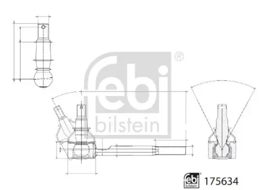 Spurstangenkopf Vorderachse links Vorderachse rechts FEBI BILSTEIN 175634 Bild Spurstangenkopf Vorderachse links Vorderachse rechts FEBI BILSTEIN 175634