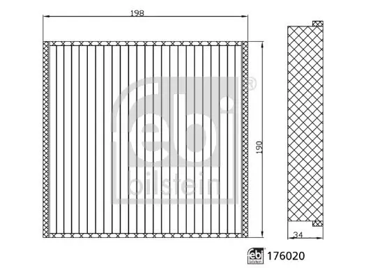 Filter, Innenraumluft FEBI BILSTEIN 176020 Bild Filter, Innenraumluft FEBI BILSTEIN 176020