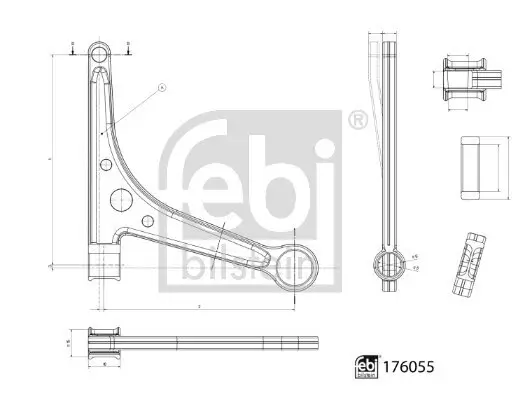 Lenker, Radaufhängung Vorderachse links FEBI BILSTEIN 176055 Bild Lenker, Radaufhängung Vorderachse links FEBI BILSTEIN 176055