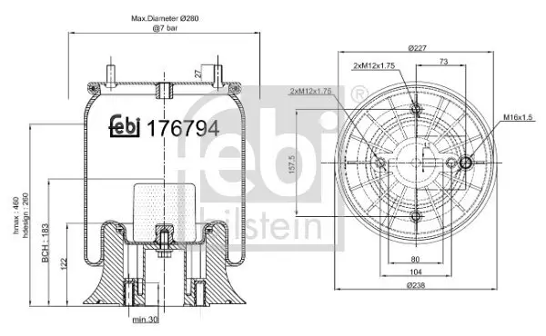 Federbalg, Luftfederung FEBI BILSTEIN 176794