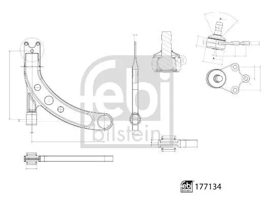 Lenker, Radaufhängung Vorderachse rechts FEBI BILSTEIN 177134 Bild Lenker, Radaufhängung Vorderachse rechts FEBI BILSTEIN 177134