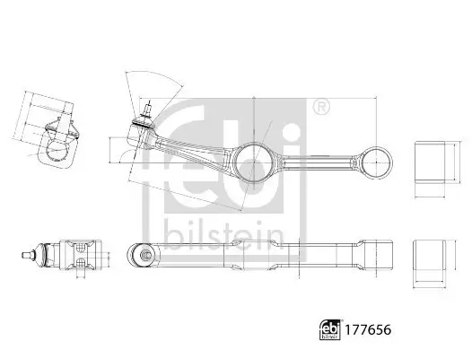 Lenker, Radaufhängung unten Vorderachse links hinten FEBI BILSTEIN 177656 Bild Lenker, Radaufhängung unten Vorderachse links hinten FEBI BILSTEIN 177656