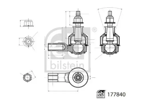 Spurstangenkopf Vorderachse links Vorderachse rechts FEBI BILSTEIN 177840 Bild Spurstangenkopf Vorderachse links Vorderachse rechts FEBI BILSTEIN 177840