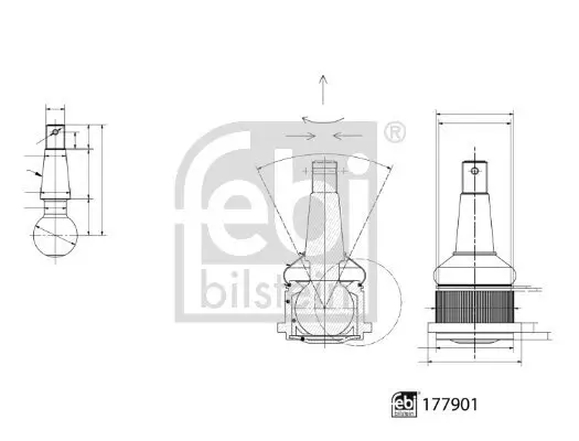Trag-/Führungsgelenk Hinterachse links Hinterachse rechts unten FEBI BILSTEIN 177901 Bild Trag-/Führungsgelenk Hinterachse links Hinterachse rechts unten FEBI BILSTEIN 177901