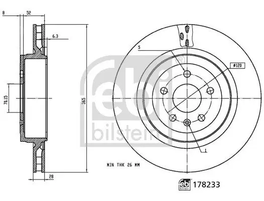 Bremsscheibe Hinterachse FEBI BILSTEIN 178233