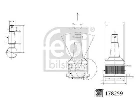 Trag-/Führungsgelenk Vorderachse links Vorderachse rechts FEBI BILSTEIN 178259 Bild Trag-/Führungsgelenk Vorderachse links Vorderachse rechts FEBI BILSTEIN 178259