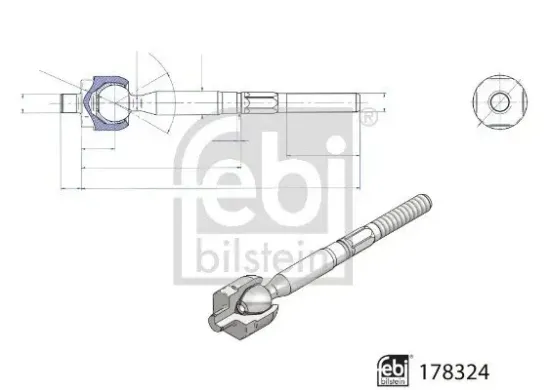 Axialgelenk, Spurstange Vorderachse links Vorderachse rechts FEBI BILSTEIN 178324 Bild Axialgelenk, Spurstange Vorderachse links Vorderachse rechts FEBI BILSTEIN 178324