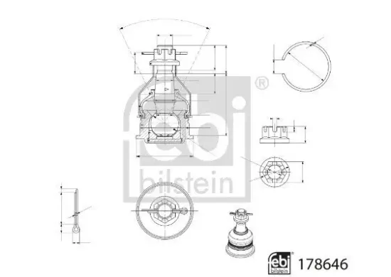 Trag-/Führungsgelenk Vorderachse links Vorderachse rechts FEBI BILSTEIN 178646 Bild Trag-/Führungsgelenk Vorderachse links Vorderachse rechts FEBI BILSTEIN 178646