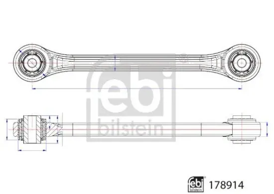Lenker, Radaufhängung Hinterachse links Hinterachse rechts oben hinten vorne FEBI BILSTEIN 178914 Bild Lenker, Radaufhängung Hinterachse links Hinterachse rechts oben hinten vorne FEBI BILSTEIN 178914