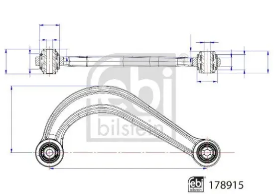 Lenker, Radaufhängung Hinterachse links oben Hinterachse rechts FEBI BILSTEIN 178915 Bild Lenker, Radaufhängung Hinterachse links oben Hinterachse rechts FEBI BILSTEIN 178915