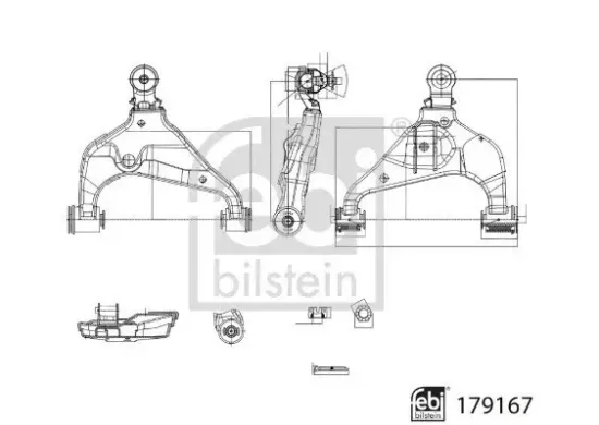 Lenker, Radaufhängung Vorderachse rechts unten FEBI BILSTEIN 179167 Bild Lenker, Radaufhängung Vorderachse rechts unten FEBI BILSTEIN 179167