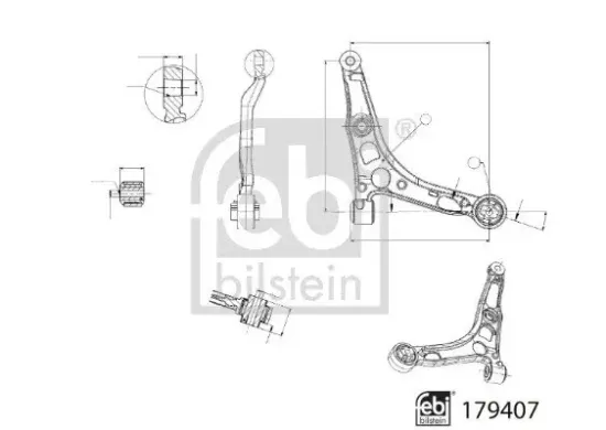 Lenker, Radaufhängung Vorderachse rechts FEBI BILSTEIN 179407 Bild Lenker, Radaufhängung Vorderachse rechts FEBI BILSTEIN 179407