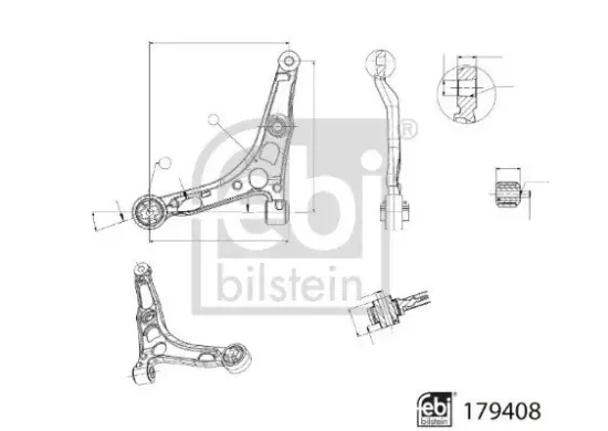 Lenker, Radaufhängung Vorderachse links FEBI BILSTEIN 179408 Bild Lenker, Radaufhängung Vorderachse links FEBI BILSTEIN 179408