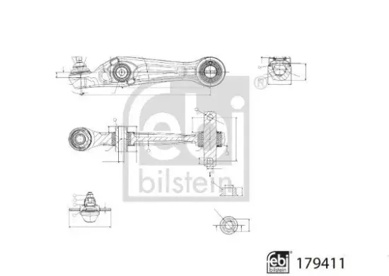 Lenker, Radaufhängung unten vorne Vorderachse rechts Vorderachse links FEBI BILSTEIN 179411 Bild Lenker, Radaufhängung unten vorne Vorderachse rechts Vorderachse links FEBI BILSTEIN 179411