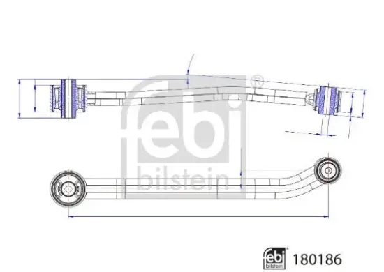 Lenker, Radaufhängung Hinterachse rechts unten FEBI BILSTEIN 180186 Bild Lenker, Radaufhängung Hinterachse rechts unten FEBI BILSTEIN 180186