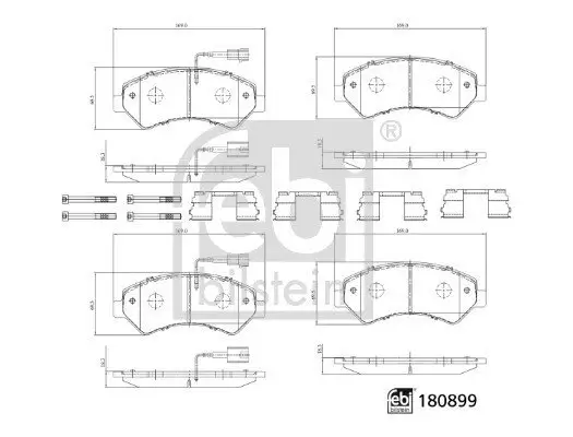 Bremsbelagsatz, Scheibenbremse FEBI BILSTEIN 180899 Bild Bremsbelagsatz, Scheibenbremse FEBI BILSTEIN 180899