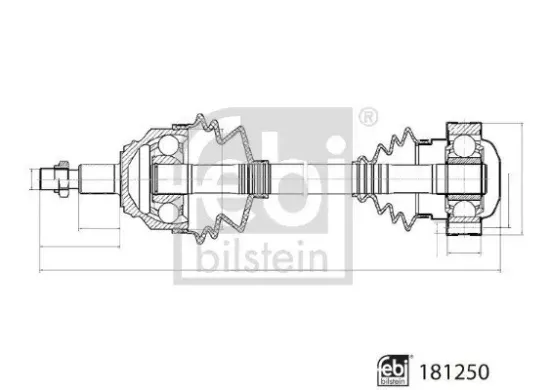 Antriebswelle FEBI BILSTEIN 181250 Bild Antriebswelle FEBI BILSTEIN 181250