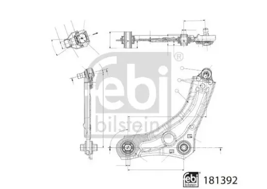 Lenker, Radaufhängung Vorderachse links unten FEBI BILSTEIN 181392 Bild Lenker, Radaufhängung Vorderachse links unten FEBI BILSTEIN 181392