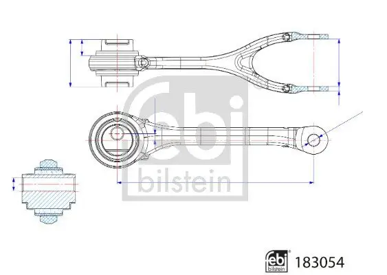 Lenker, Radaufhängung Hinterachse links Hinterachse rechts unten vorne FEBI BILSTEIN 183054