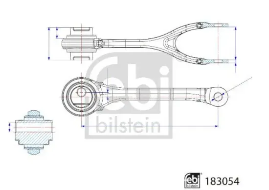 Lenker, Radaufhängung Hinterachse links Hinterachse rechts unten vorne FEBI BILSTEIN 183054 Bild Lenker, Radaufhängung Hinterachse links Hinterachse rechts unten vorne FEBI BILSTEIN 183054