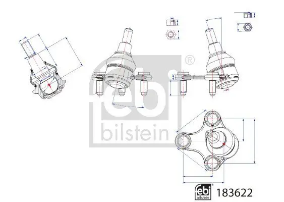 Trag-/Führungsgelenk Vorderachse links FEBI BILSTEIN 183622