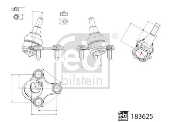 Trag-/Führungsgelenk Vorderachse rechts FEBI BILSTEIN 183625 Bild Trag-/Führungsgelenk Vorderachse rechts FEBI BILSTEIN 183625