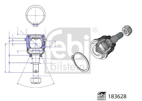 Trag-/Führungsgelenk unten Vorderachse links Vorderachse rechts FEBI BILSTEIN 183628