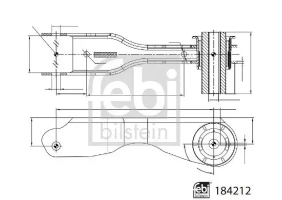 Lenker, Radaufhängung Hinterachse links unten FEBI BILSTEIN 184212 Bild Lenker, Radaufhängung Hinterachse links unten FEBI BILSTEIN 184212
