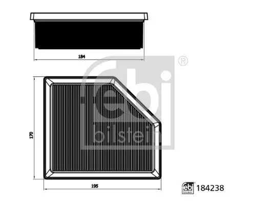 Luftfilter FEBI BILSTEIN 184238 Bild Luftfilter FEBI BILSTEIN 184238