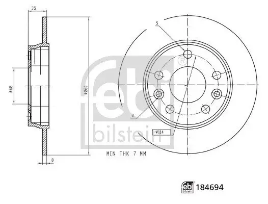 Bremsscheibe FEBI BILSTEIN 184694