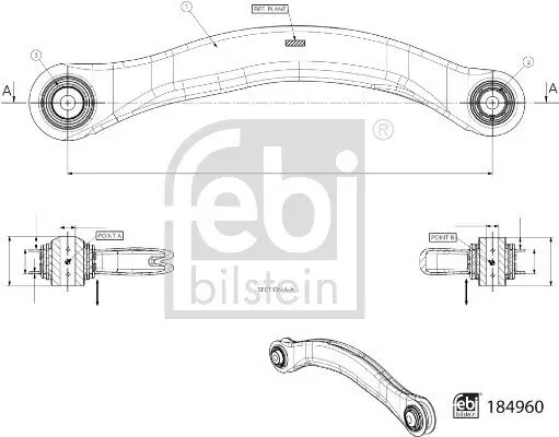 Lenker, Radaufhängung oben Hinterachse links hinten außen FEBI BILSTEIN 184960 Bild Lenker, Radaufhängung oben Hinterachse links hinten außen FEBI BILSTEIN 184960