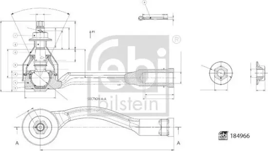 Spurstangenkopf Vorderachse links außen FEBI BILSTEIN 184966 Bild Spurstangenkopf Vorderachse links außen FEBI BILSTEIN 184966