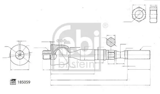 Axialgelenk, Spurstange Vorderachse links Vorderachse rechts FEBI BILSTEIN 185059 Bild Axialgelenk, Spurstange Vorderachse links Vorderachse rechts FEBI BILSTEIN 185059