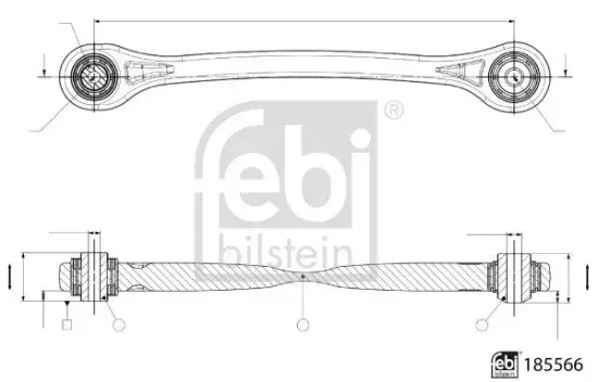 Lenker, Radaufhängung Hinterachse links vorne unten außen FEBI BILSTEIN 185566 Bild Lenker, Radaufhängung Hinterachse links vorne unten außen FEBI BILSTEIN 185566